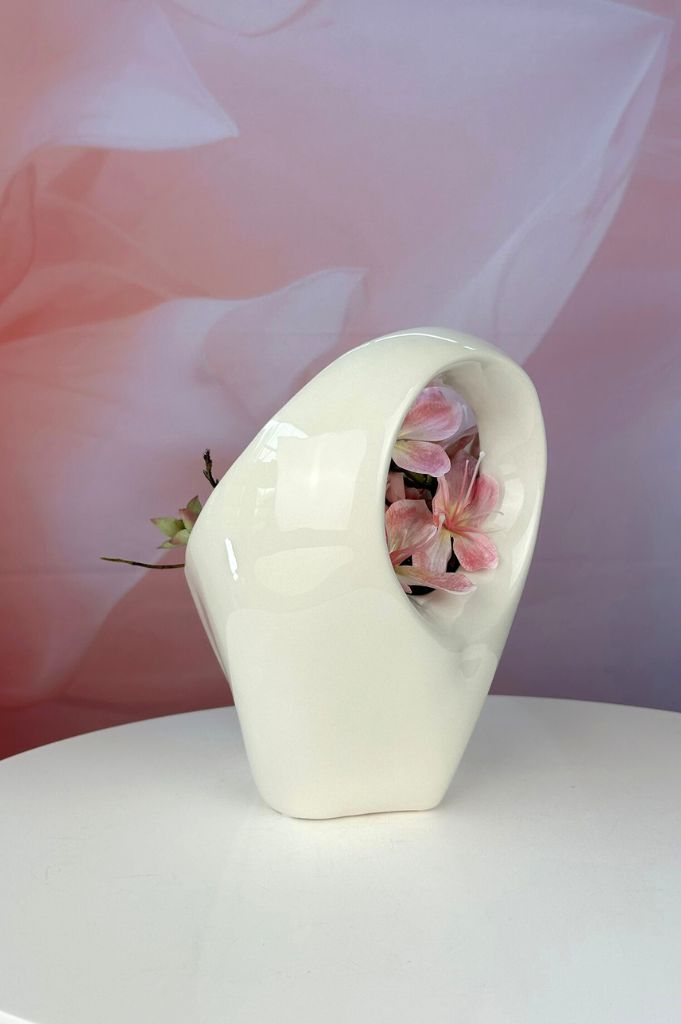 Pflanzgefäß Valetta creme-weiß