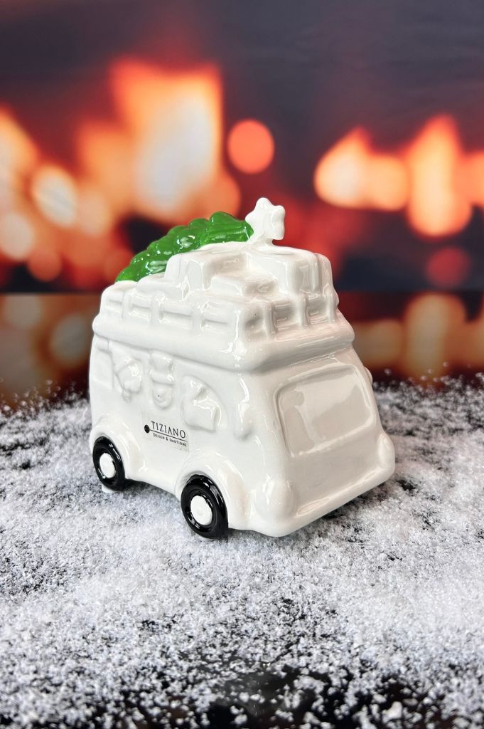 Deko Santa Bus Teolo 10cm creme-weiß