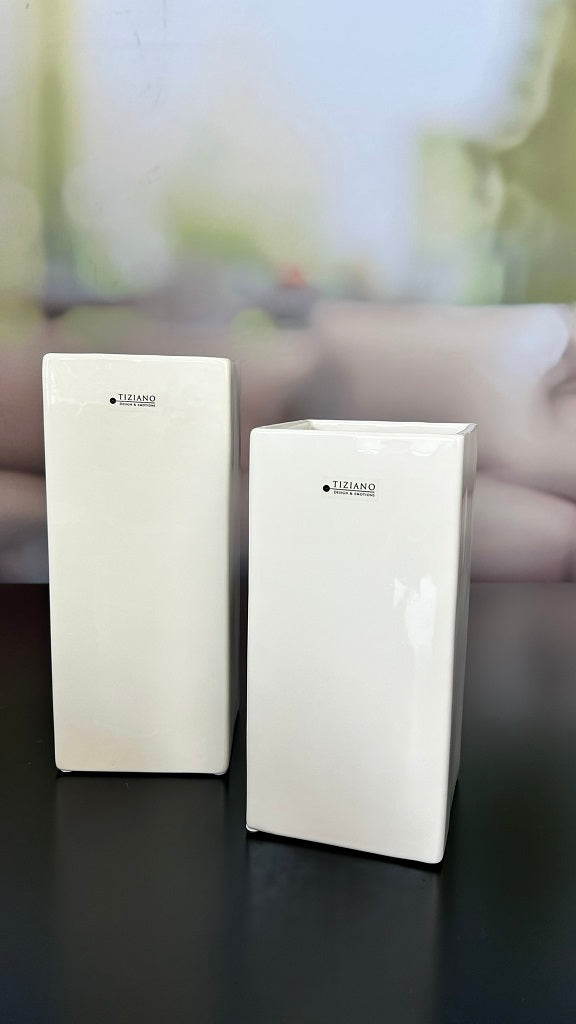 Vase Ascoli creme-weiß