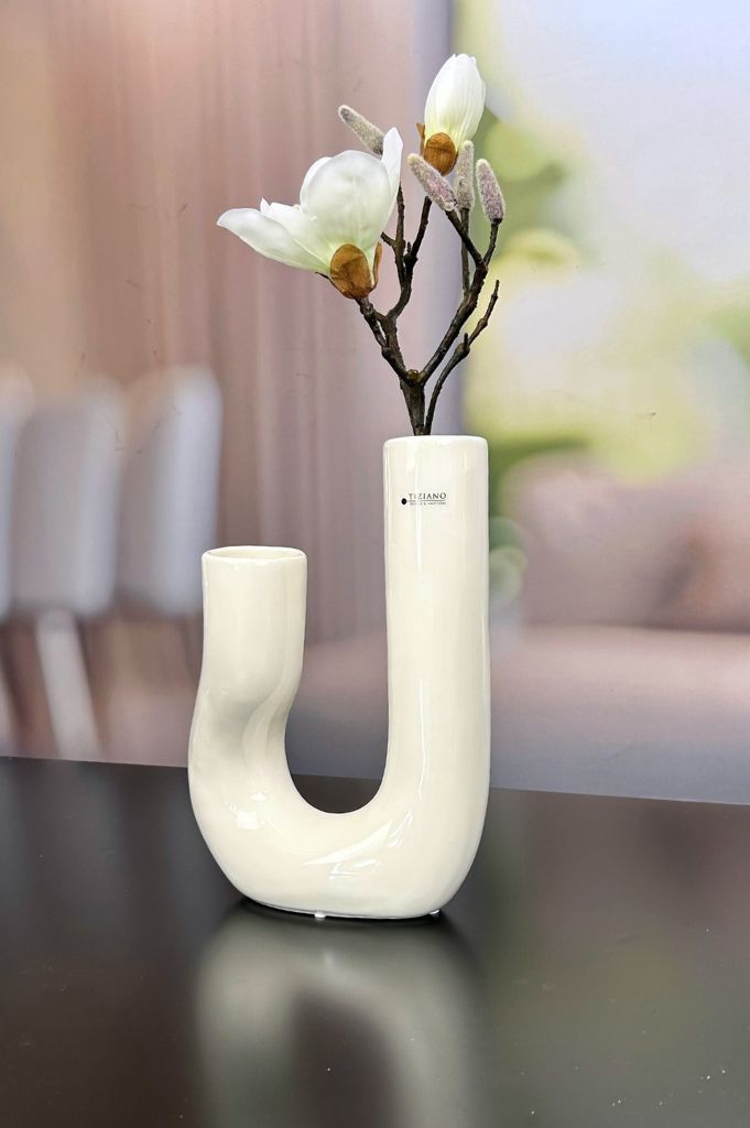 Lampe Fiorello 30cm gewölbt mit LED Birne creme-weiß