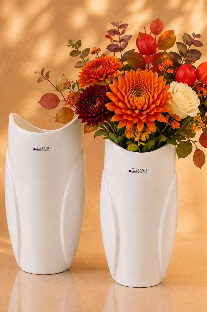 Vase Florata creme-weiß