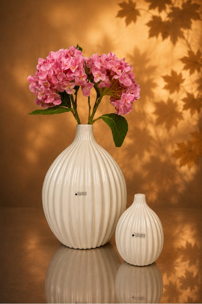 Vase Prisma groß creme-weiß – Tiziano Home