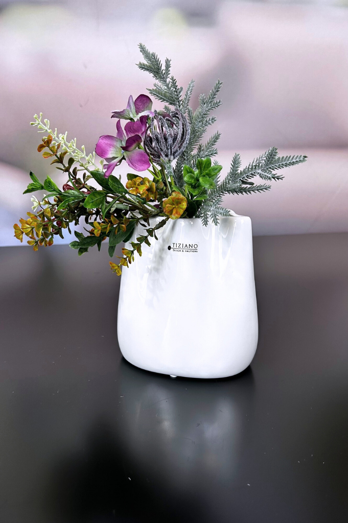 Vase Tosca creme-weiß