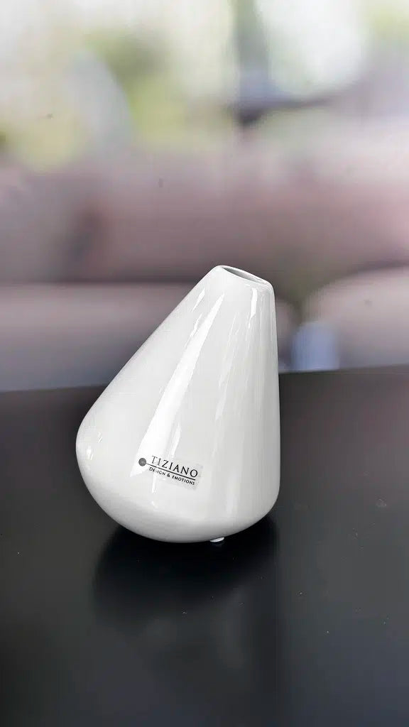 Vase schräg Vallina 13,5 creme-weiß