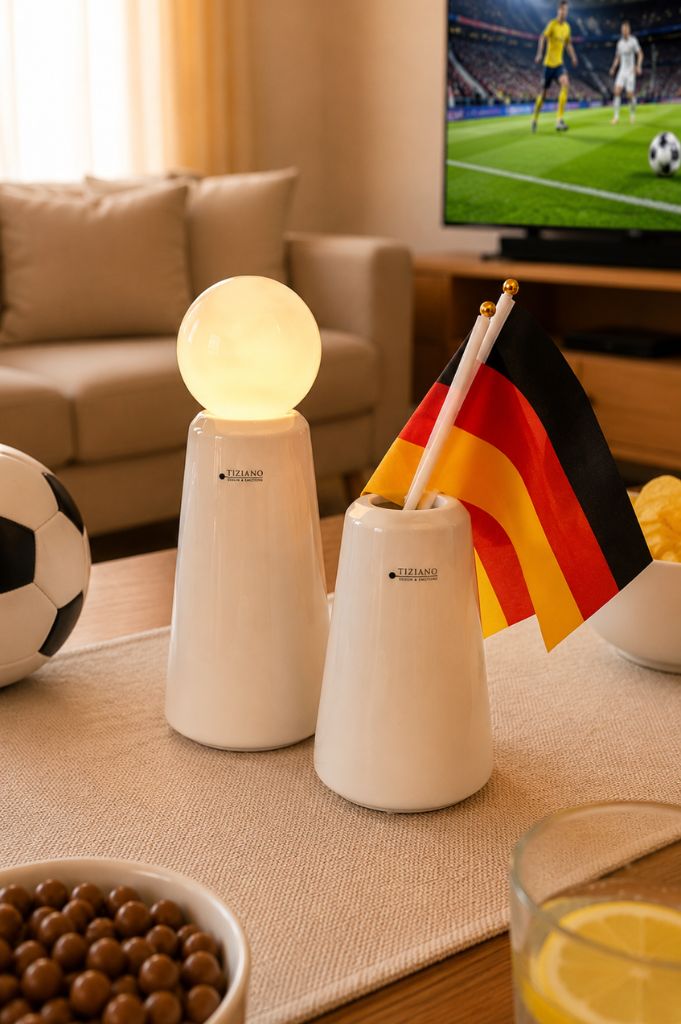 Lampe Luminara mit LED Birne creme-weiß