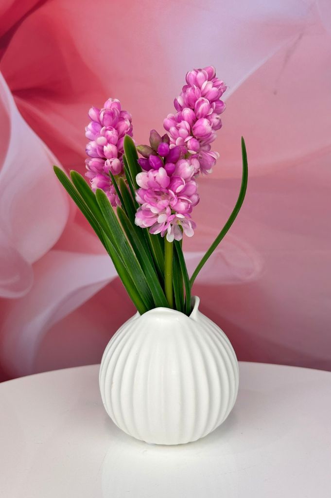 Vase bauchig 15cm weiß matt