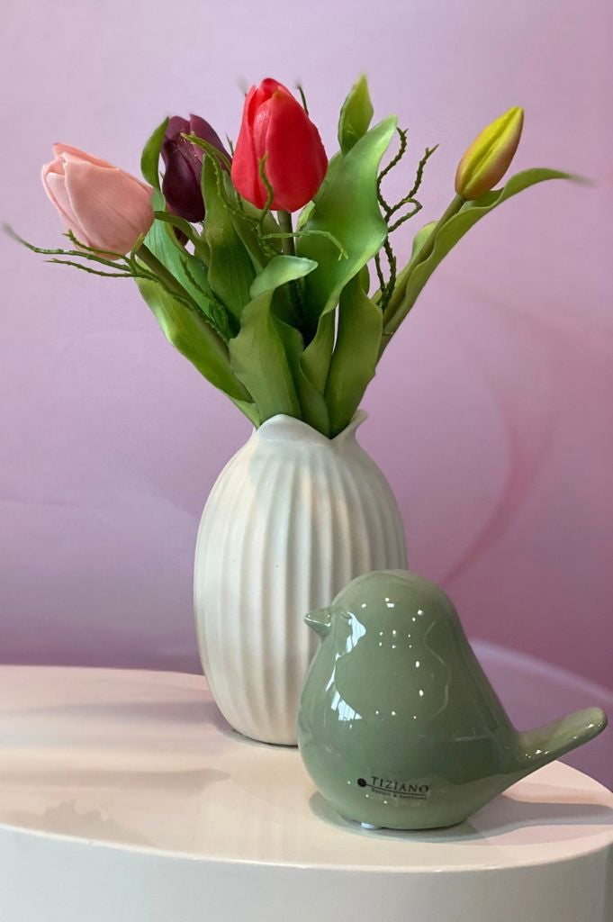 Vase hoch 11cm weiß matt