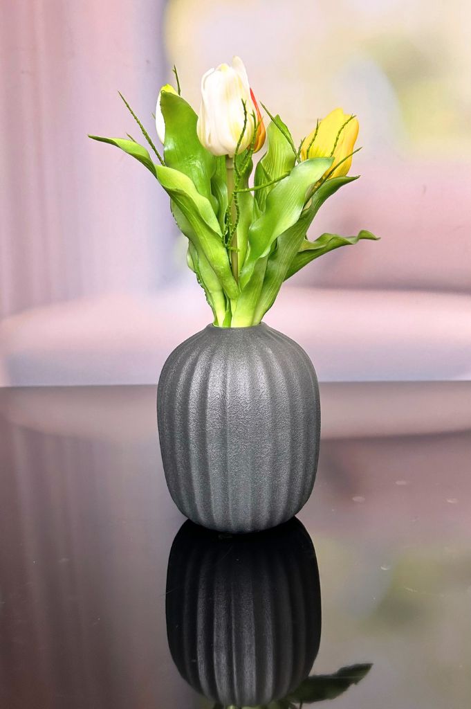 Vasen 15cm Schwarz & Weiß matt