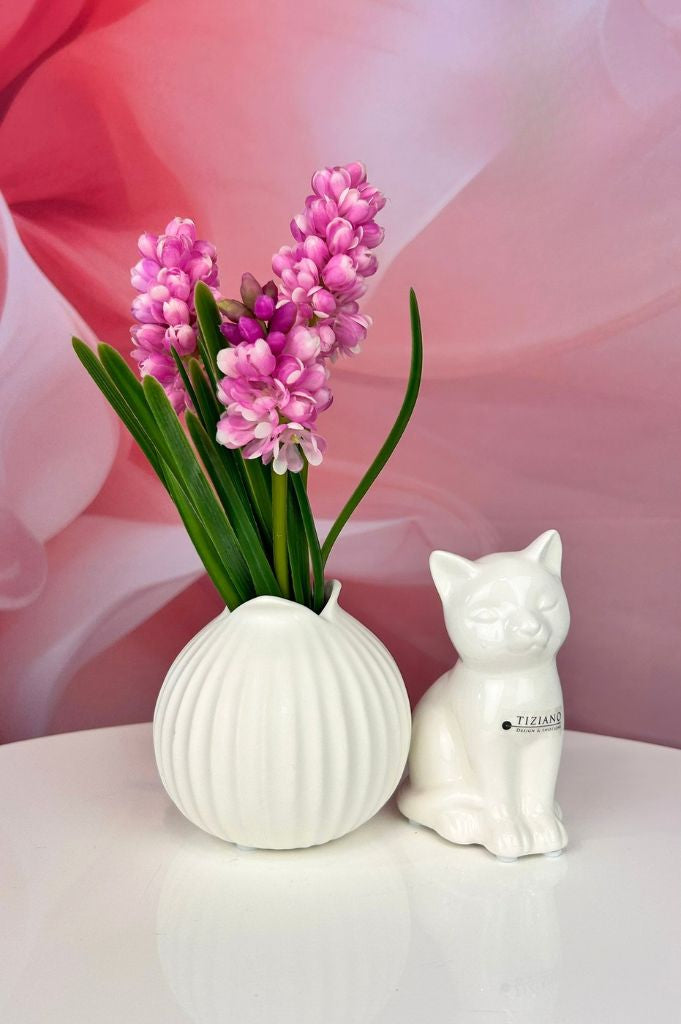 Vase bauchig 11cm weiß-matt