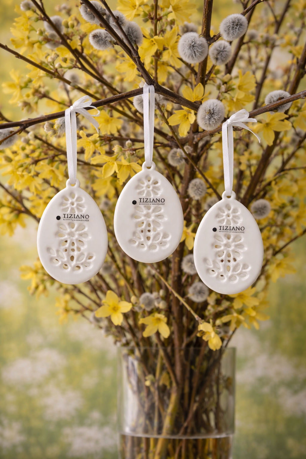 Deko Hänger Vellina creme-weiß