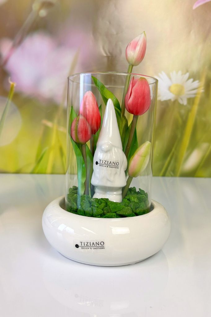 Dekoset Windlicht Venezia mit Zwerg Geraldo 13cm