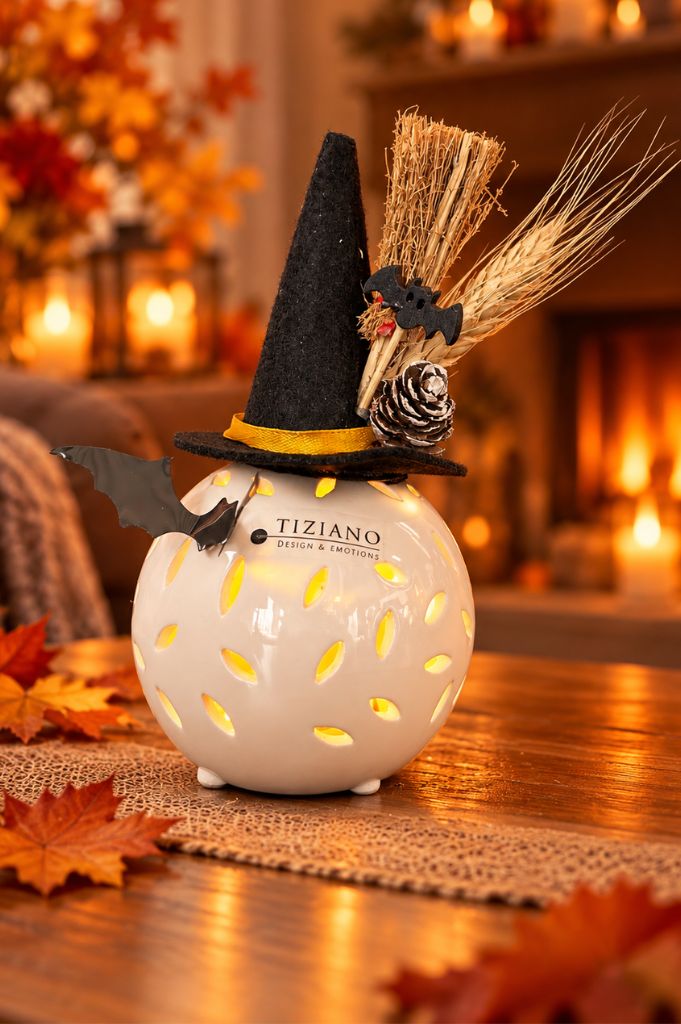 Dekoset Lichtkugel Villari mit Herbstdeko