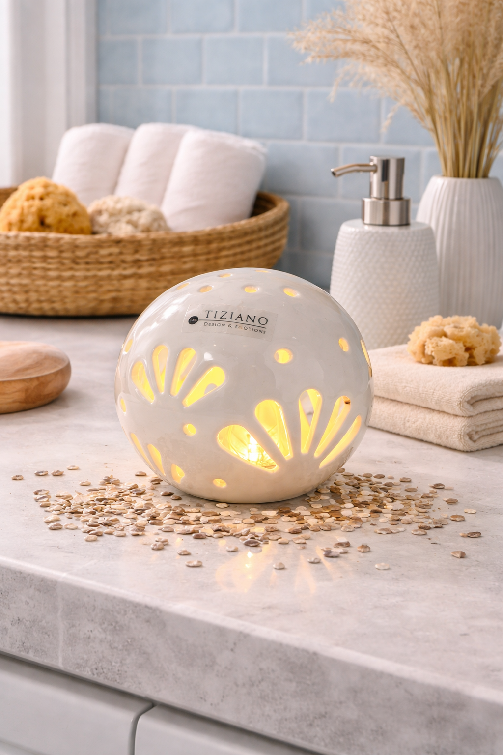 Lichtkugel Volano LED creme-weiß