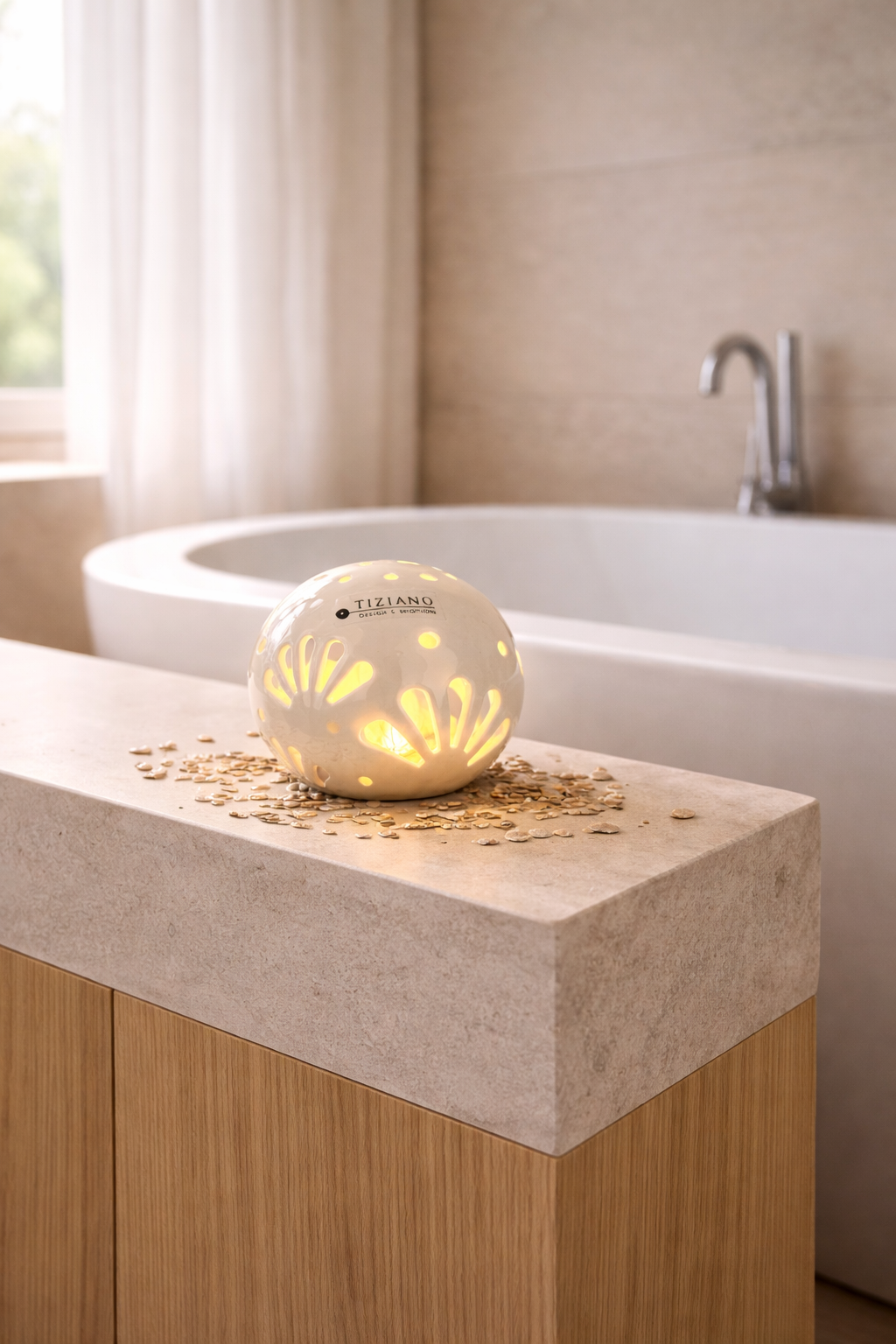 Lichtkugel Volano LED creme-weiß