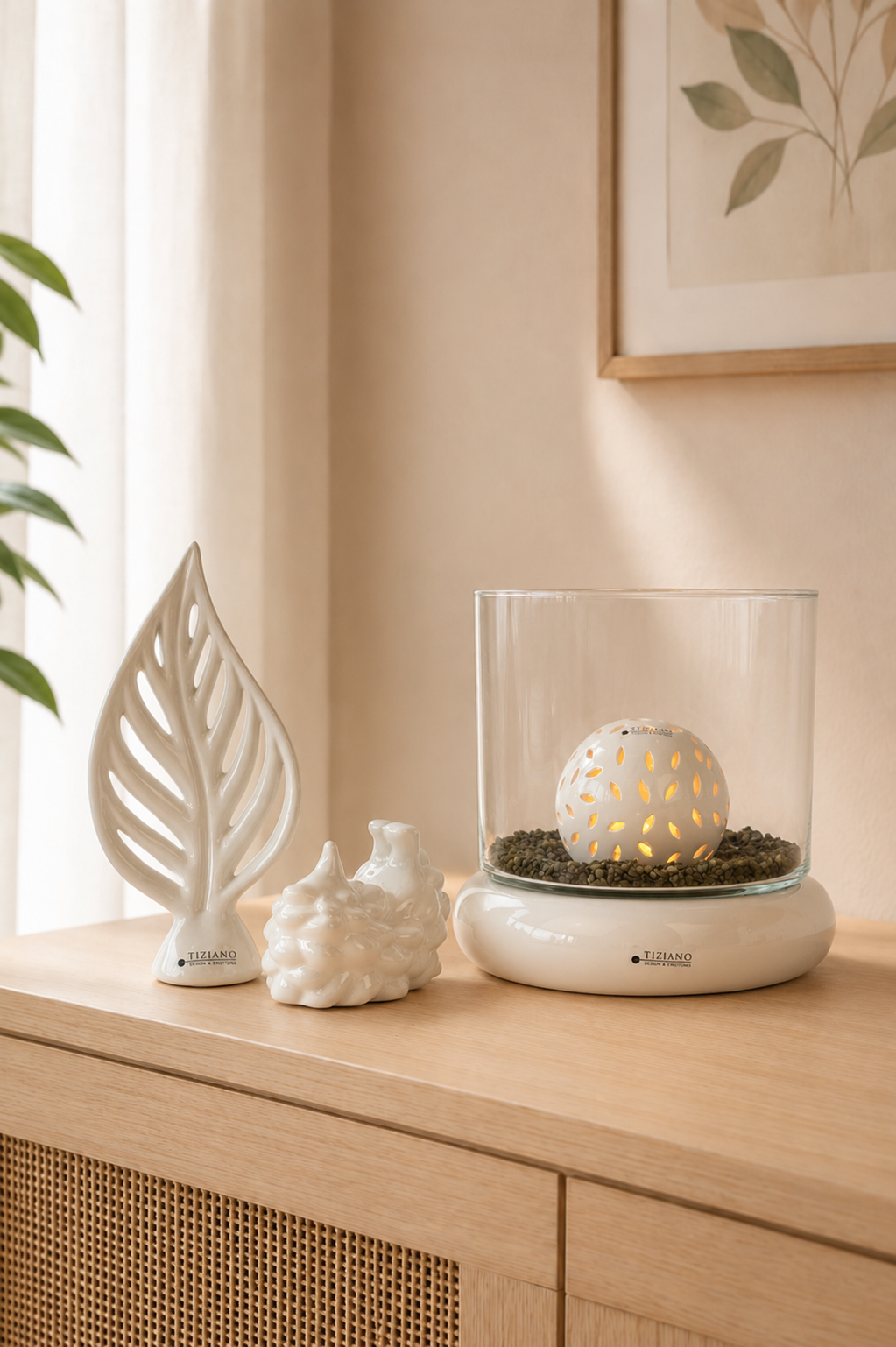 Dekoset WL Forlie mit Villari und Blatt Denia creme
