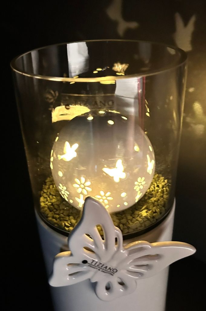 Dekoset Windlich Laterna mit LED Kugel Polline