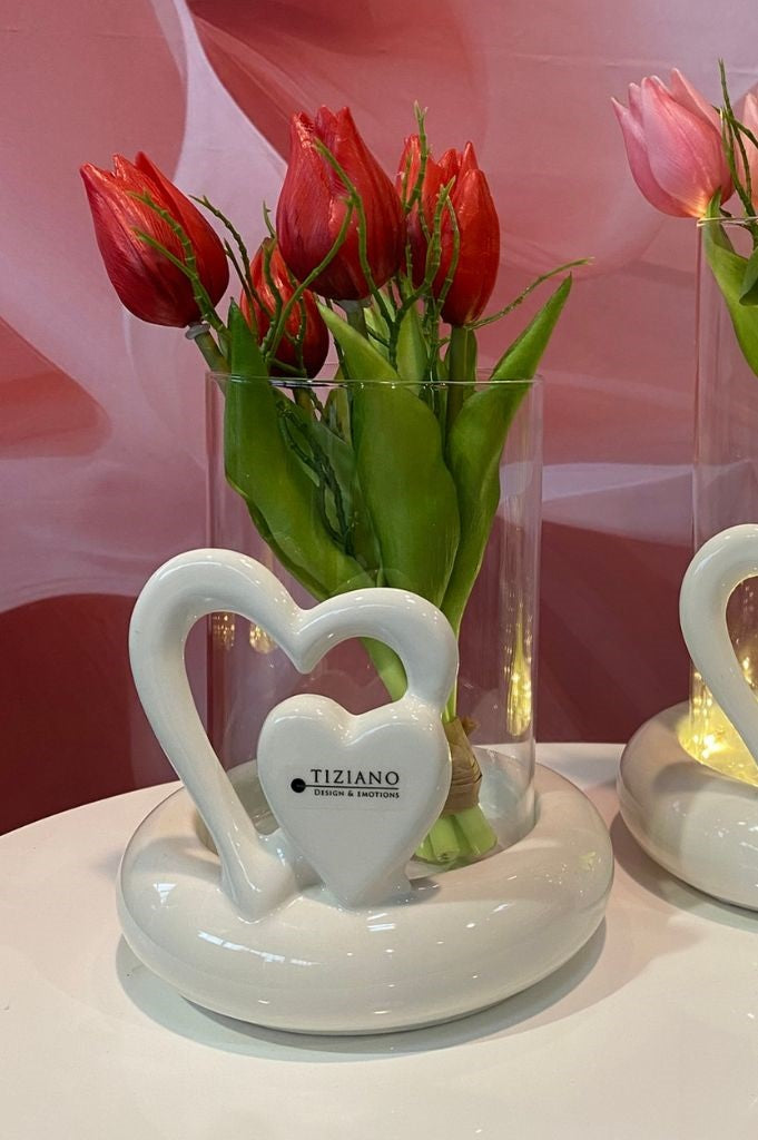 Dekoset Windlicht Venezia mit Herz und Tulpen