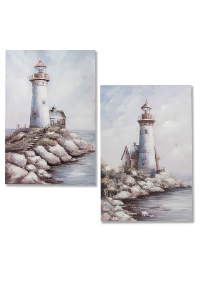 Deko Wandbild Leuchtturm 40x60cm in 2 Versionen