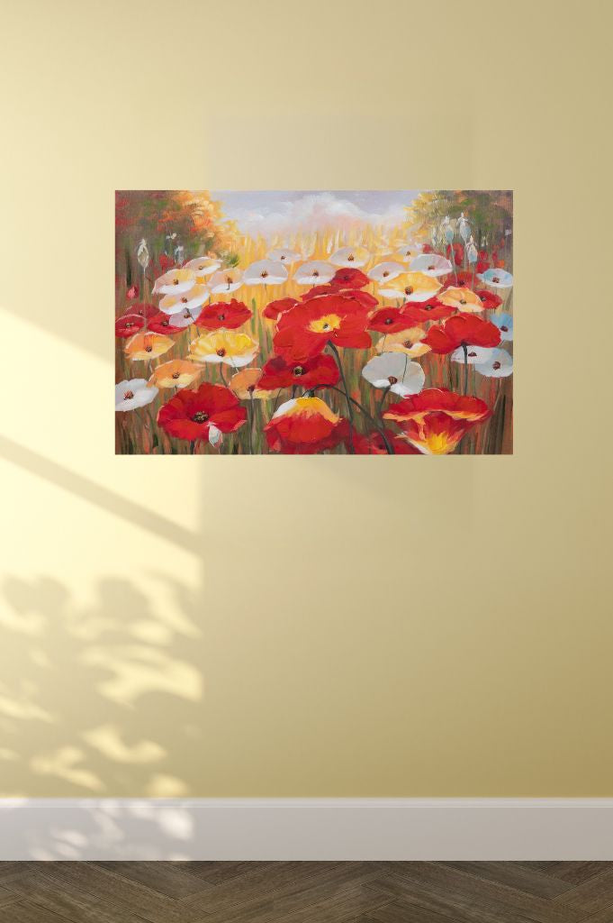 Deko Wandbild Mohnblumen 60x40 cm in 2 Versionen