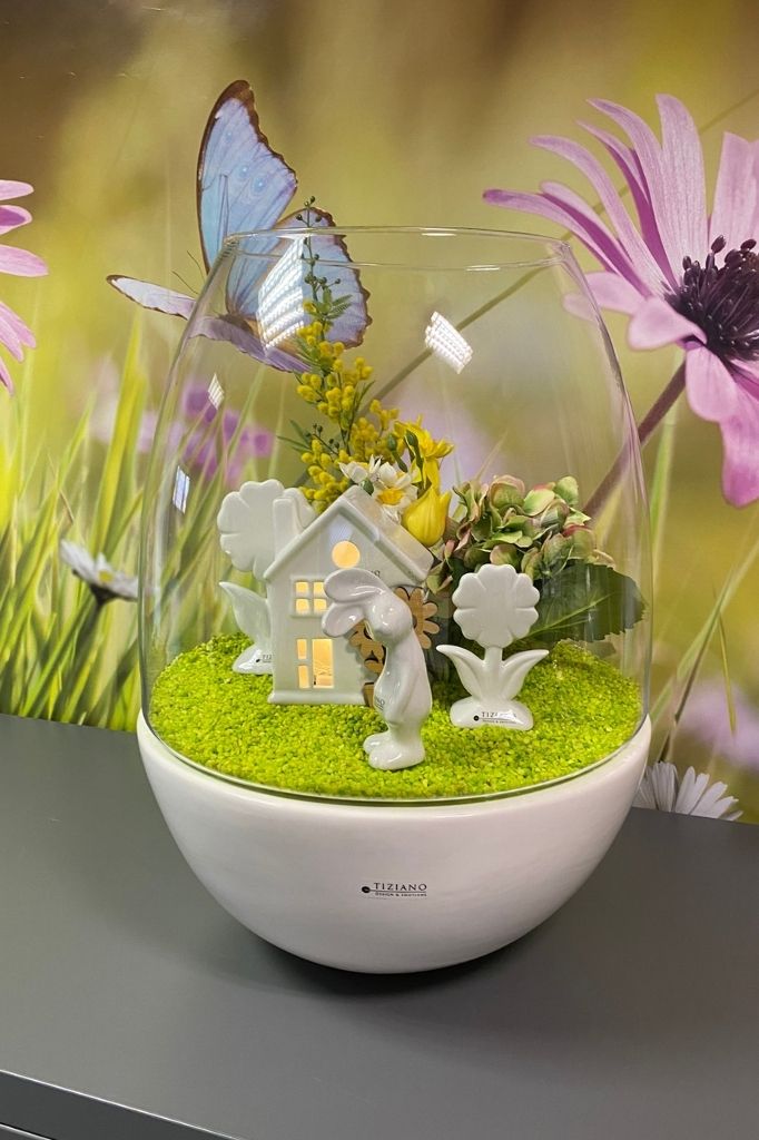 Windlicht Badia mit Osterwelt