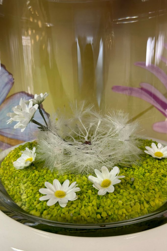 Windlicht Romani mit Pusteblumen