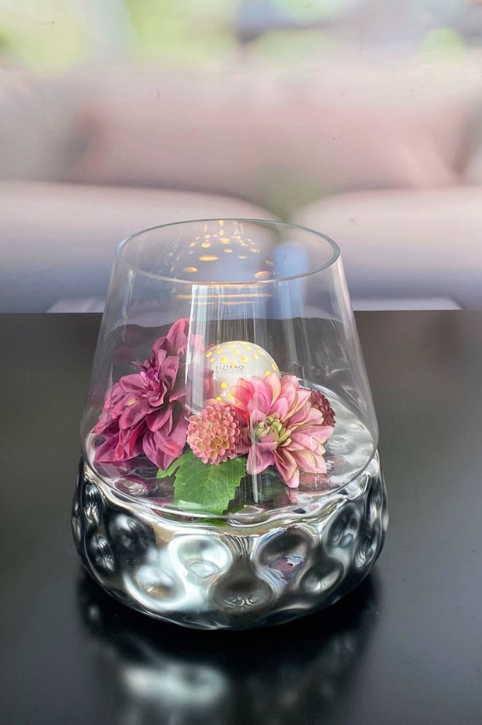 Windlicht Dots silber