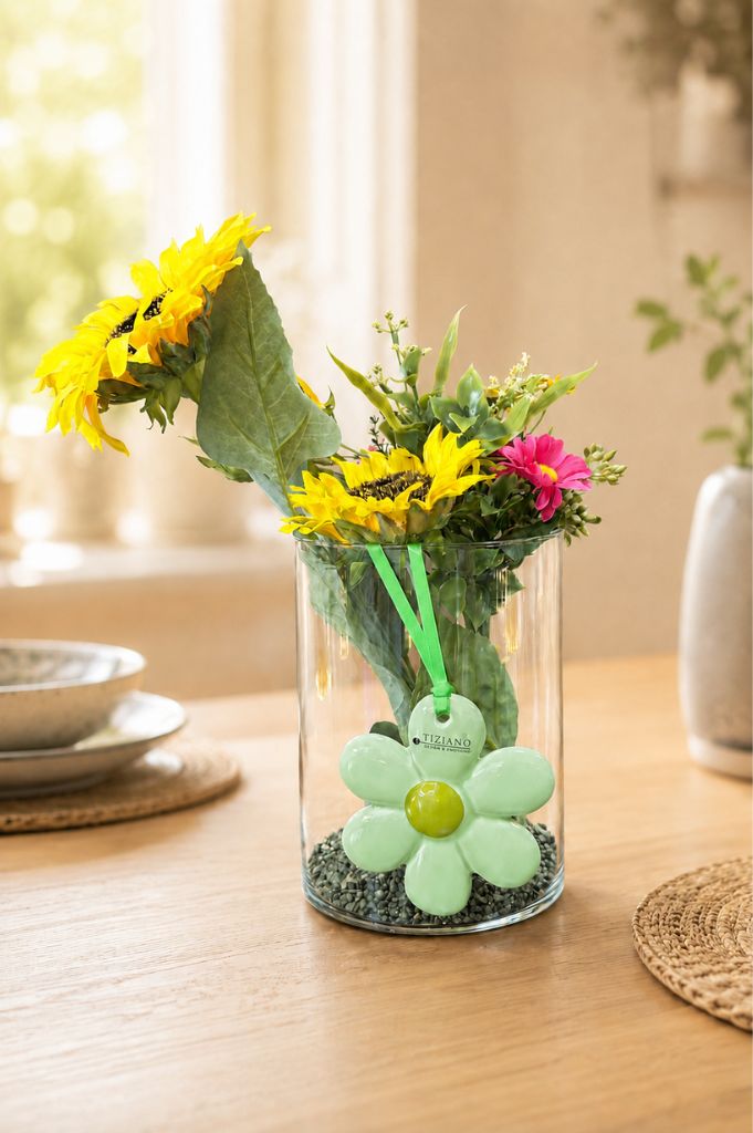 Dekoset Glaszylinder Nostra+Sonnenblume+Strauß Blumen