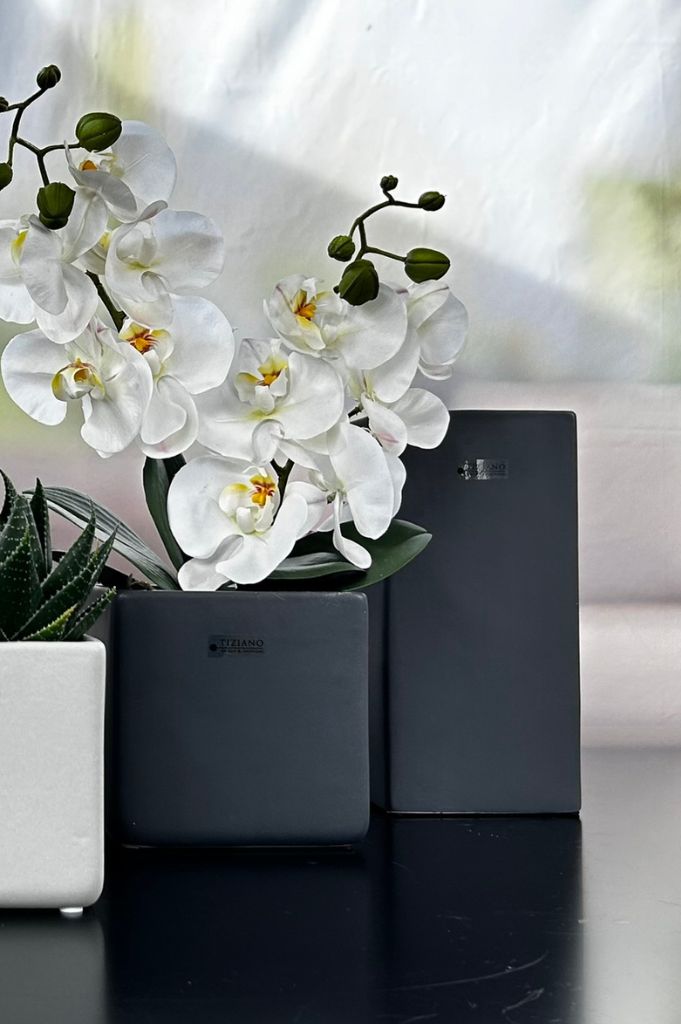 Vase Ascoli 24cm anthrazit matt