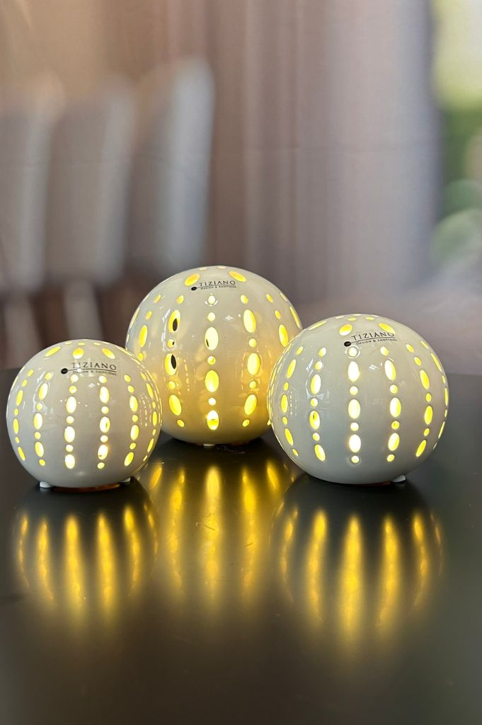 Lichtkugel Burano LED creme-weiß