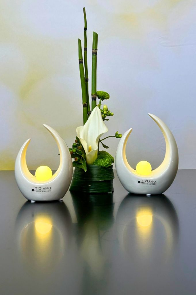 Deko Cecita mit Kugel LED creme-weiß