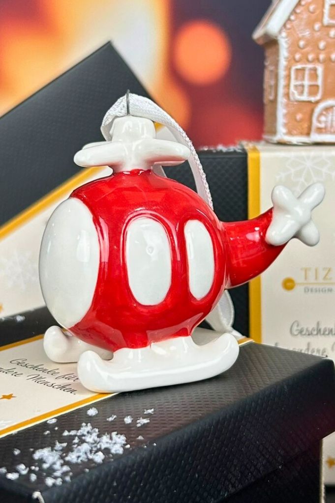 Deko Baumhänger Helicopter Cento 6,5cm dekoriert