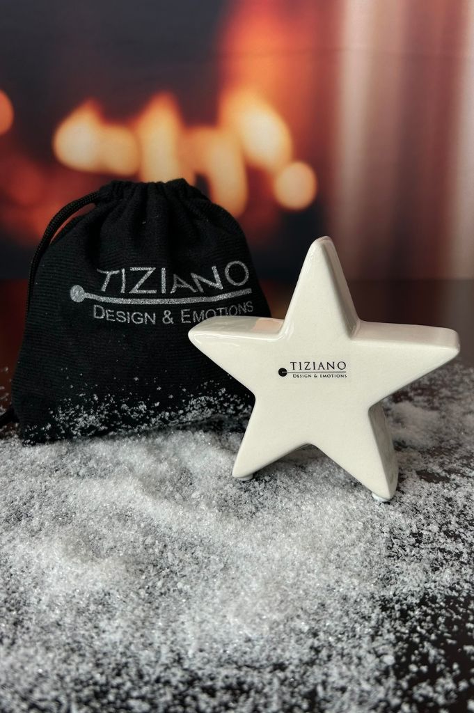 Geschenksäckchen Deko Stern Comenta creme-weiß