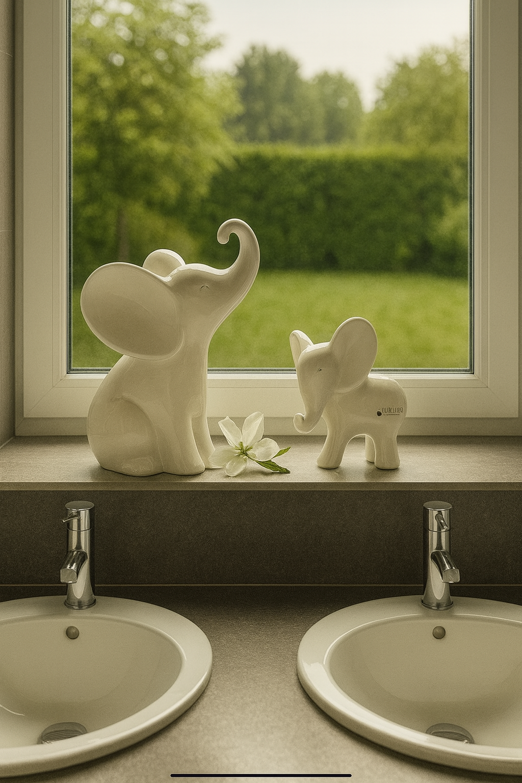 Deko Elefant Leon stehend weiß-creme