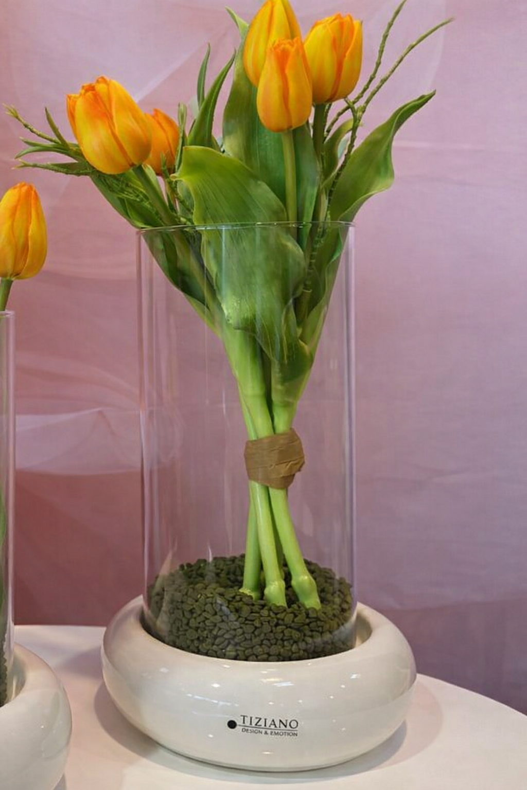 Dekoset Windlicht Venezia schmal mit Tulpen