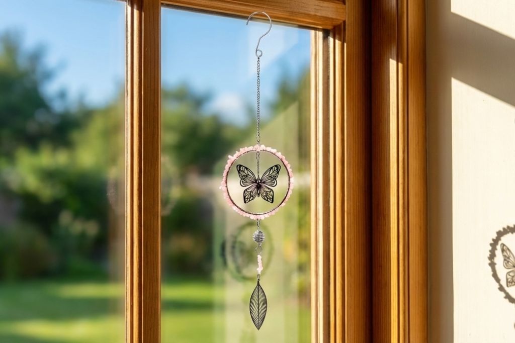 Deko Hänger Schmetterling im Ring mit Steinen