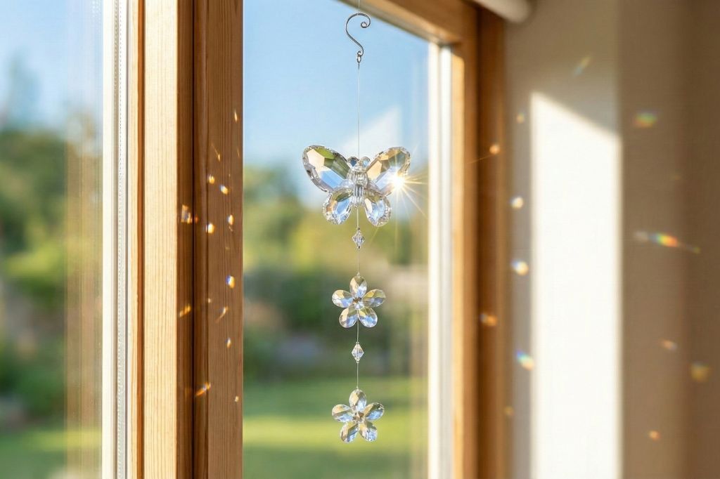 Deko Hänger Schmetterling+Blume 34cm Acryl klar