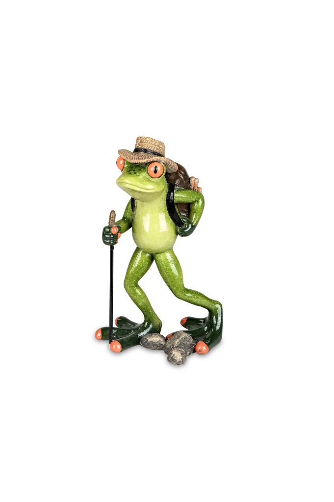 Deko Frosch Wanderer Fridolin hellgrün