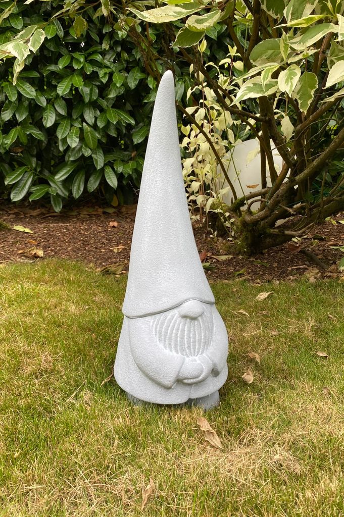 Deko Zwerg Geraldo grau in Beton Optik