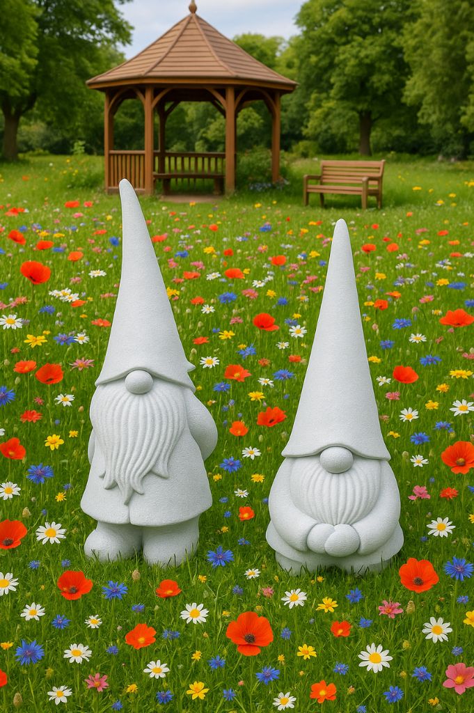 Deko Zwerg Geraldo grau in Beton Optik