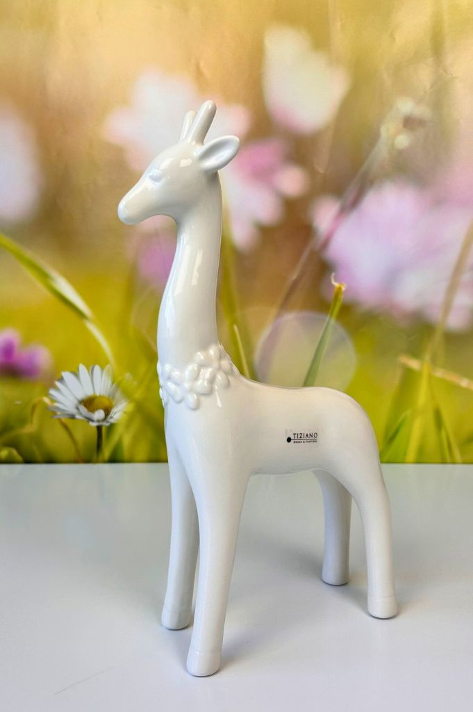 Deko Giraffe Giulia creme-weiß