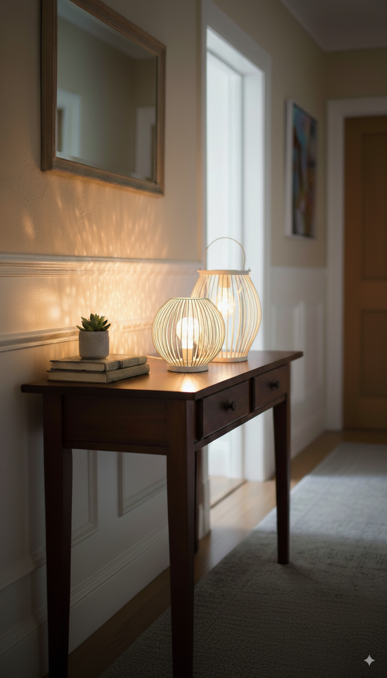 Lampe Glitter LED creme-weiß