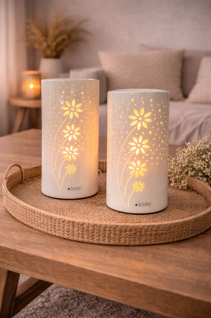 Lampe Tadino creme-weiß