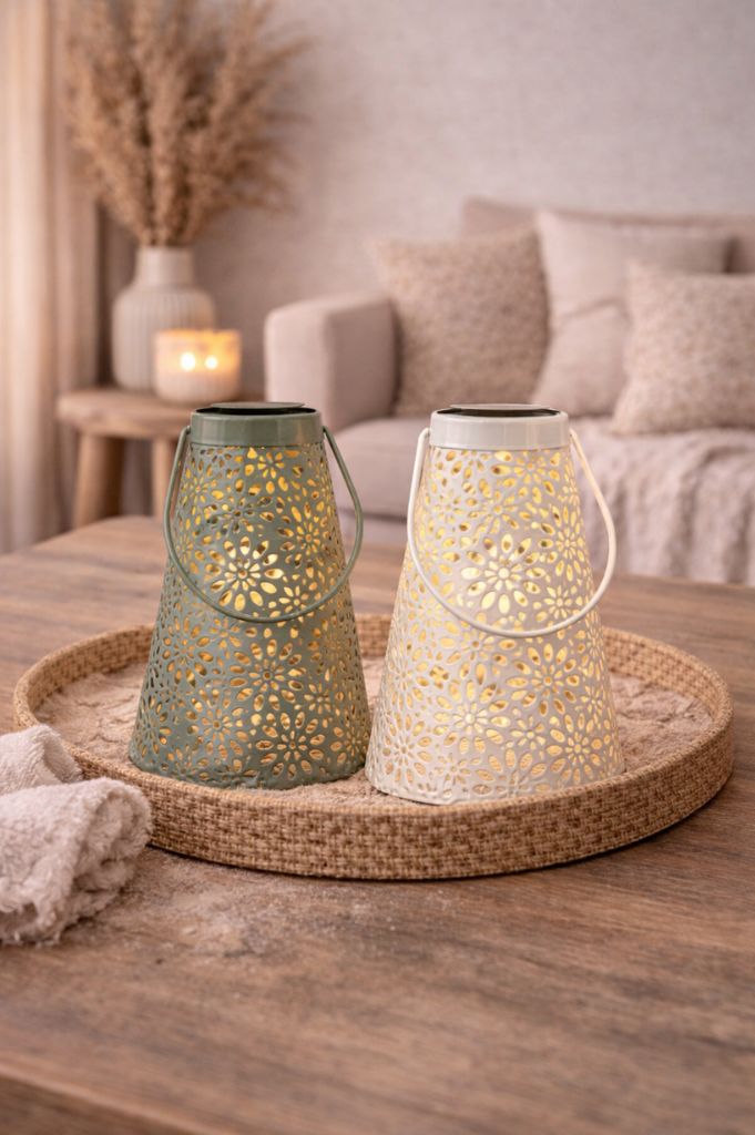 Solar Metallicht Fiori grün oder creme-weiß