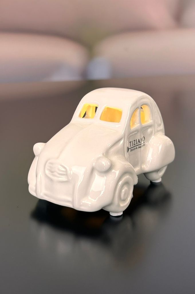 Deko Auto "Ente" Milo LED 12cm creme