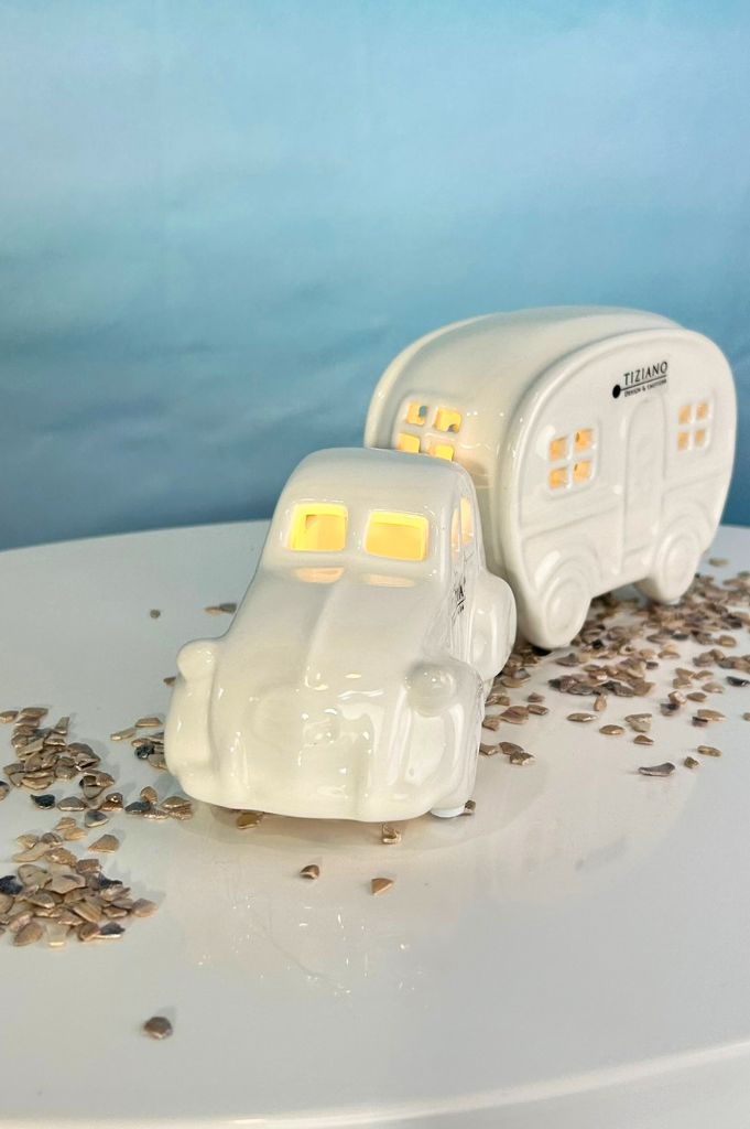 Deko Auto "Ente" Milo LED 12cm creme