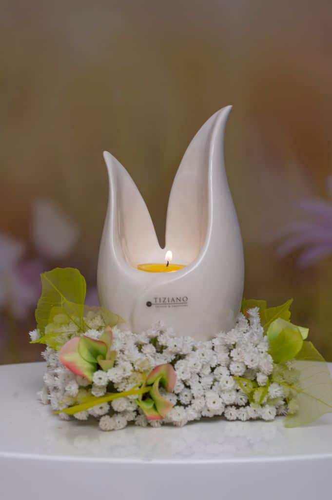 Panola Teelicht hoch weiß-creme