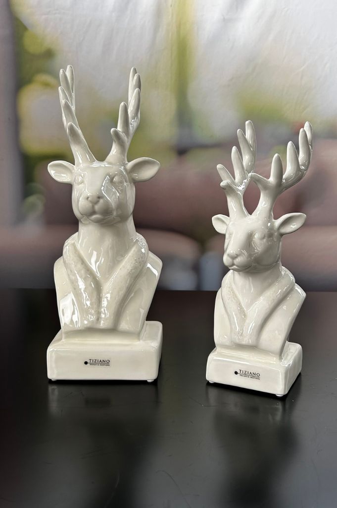 Deko Hirschkopf Robin creme