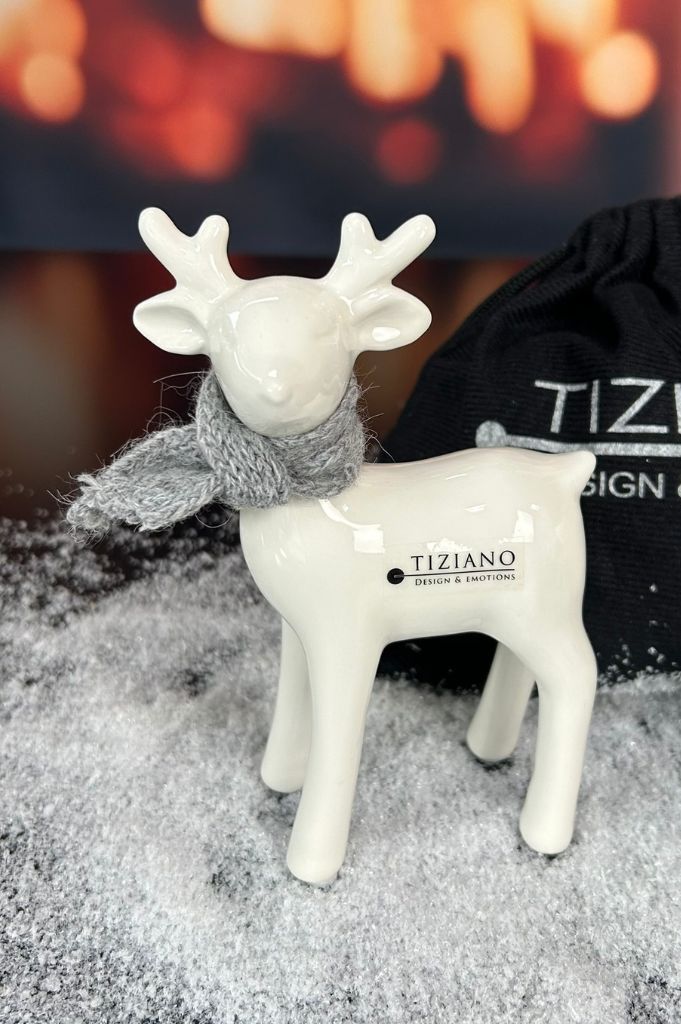 Geschenksäckchen Deko Reh Romi mit grauem Schal