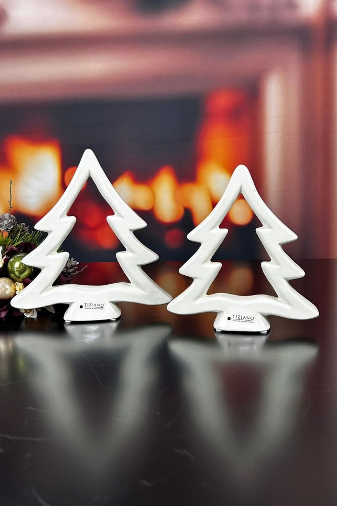 Deko Baum Saphira creme-weiß