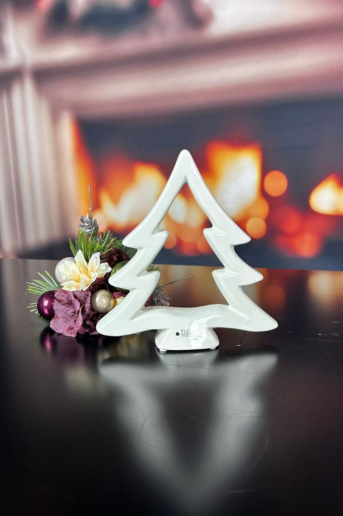 Deko Baum Saphira creme-weiß